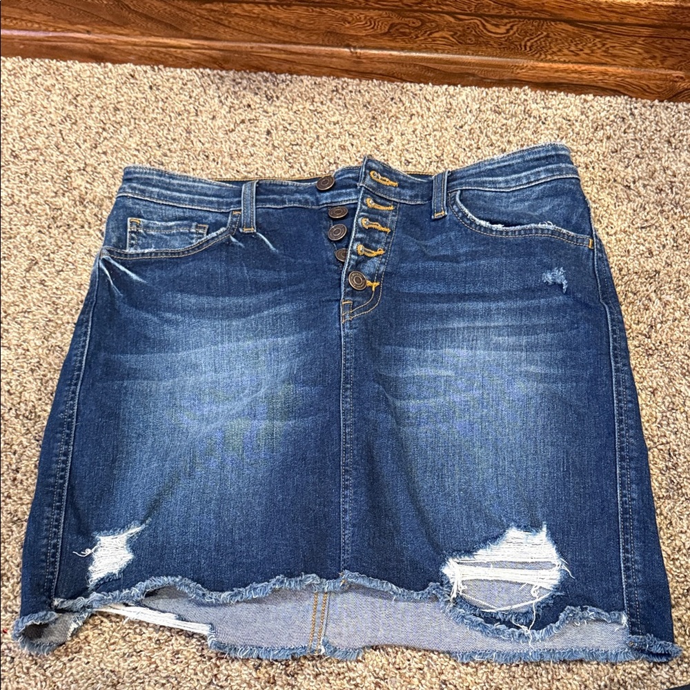 Flying Monkey size 29 Blue Distressed Skirt